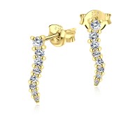 Gold Plated CZ Silver Earrings STS-2707-GP